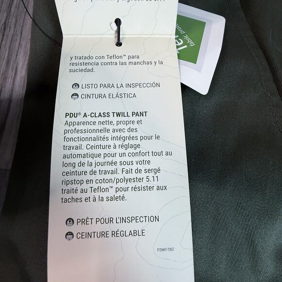 NWT 5.11 PDU A‑Class Twill Pant 35 Unhemmed Sheriff Green Straight Fit Uniform - Picture 7 of 13